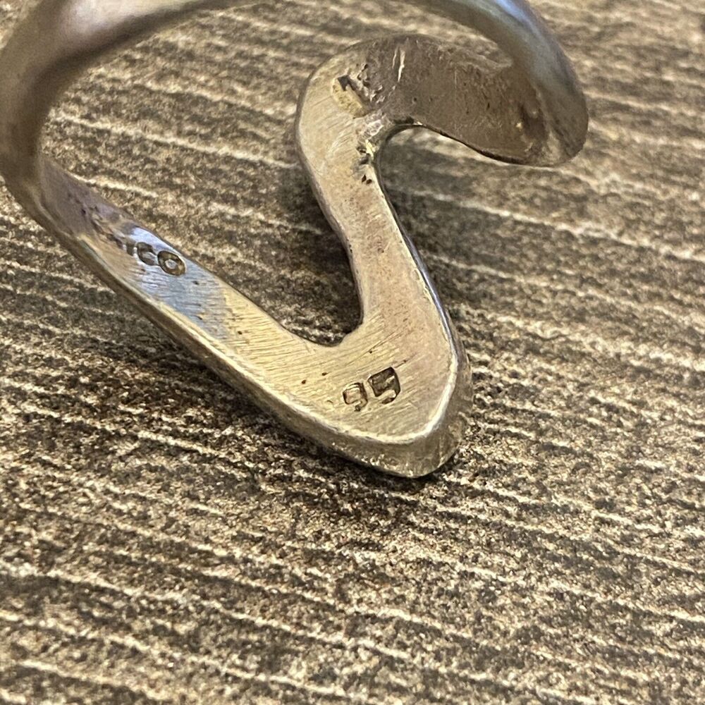 925 Sterling Silver Vintage Modernist Zig-Zag Ring Size 7 Women's - Picture 5 of 5